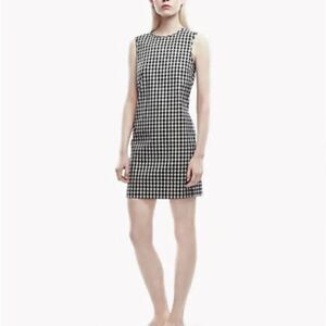 Brooks Brothers 346 NWOT Black White Sleeveless Geometric Floral Dress 14P